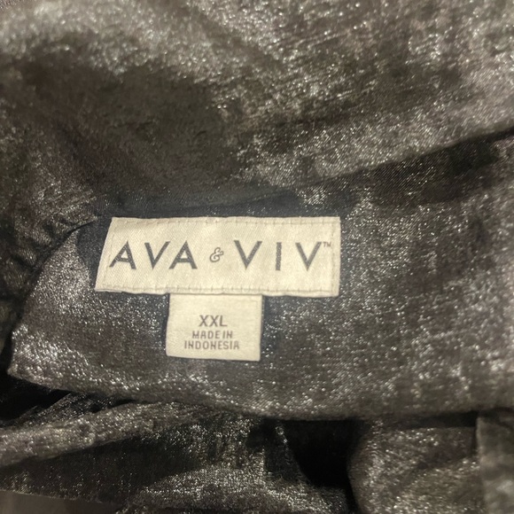 Ava & Viv Black Long Button-Up Shirt Dress - Size XXL - Picture 2 of 2